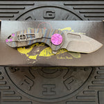 Curtiss Custom Knives F3 Compact Frame Lock, 2.5" Spanto Magnacut Blasted Blade FLIPPER, Torched Handles, Knife