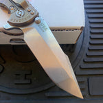 Rick Hinderer XM-18 3.5" Harpoon Spanto, Tri-Way, Stonewash Bronze, Coyote G10 Folding Knife