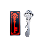 Chaves Knives Skeleton Key Tool Prybar Titanium SILVER NATURAL Crosshatch