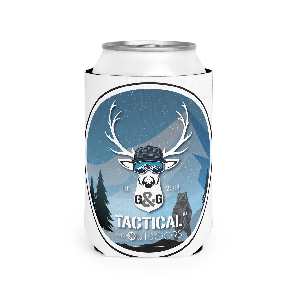 G&G Tactical Outdoors Can Cooler Sleeve Winter Camoflauge for 12 oz