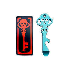 Load image into Gallery viewer, Chaves Knives Skeleton Key Tool Prybar Titanium GREEN Crosshatch
