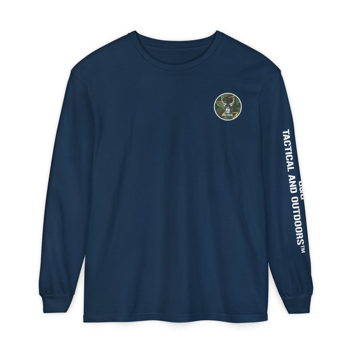 G&G Tactical Outdoors Long Sleeve Tee — Green Camoflauge White Sleeve Graphic