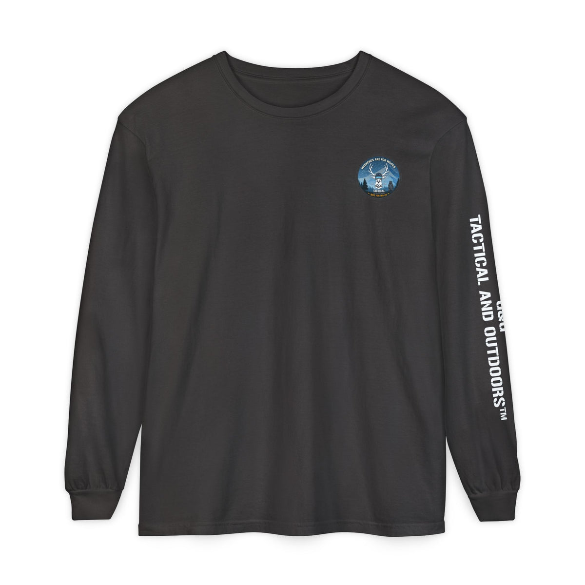 G&G Tactical Outdoors Long Sleeve Tee — Winter Camoflauge "Weekends Are for Woods Not Wifi"