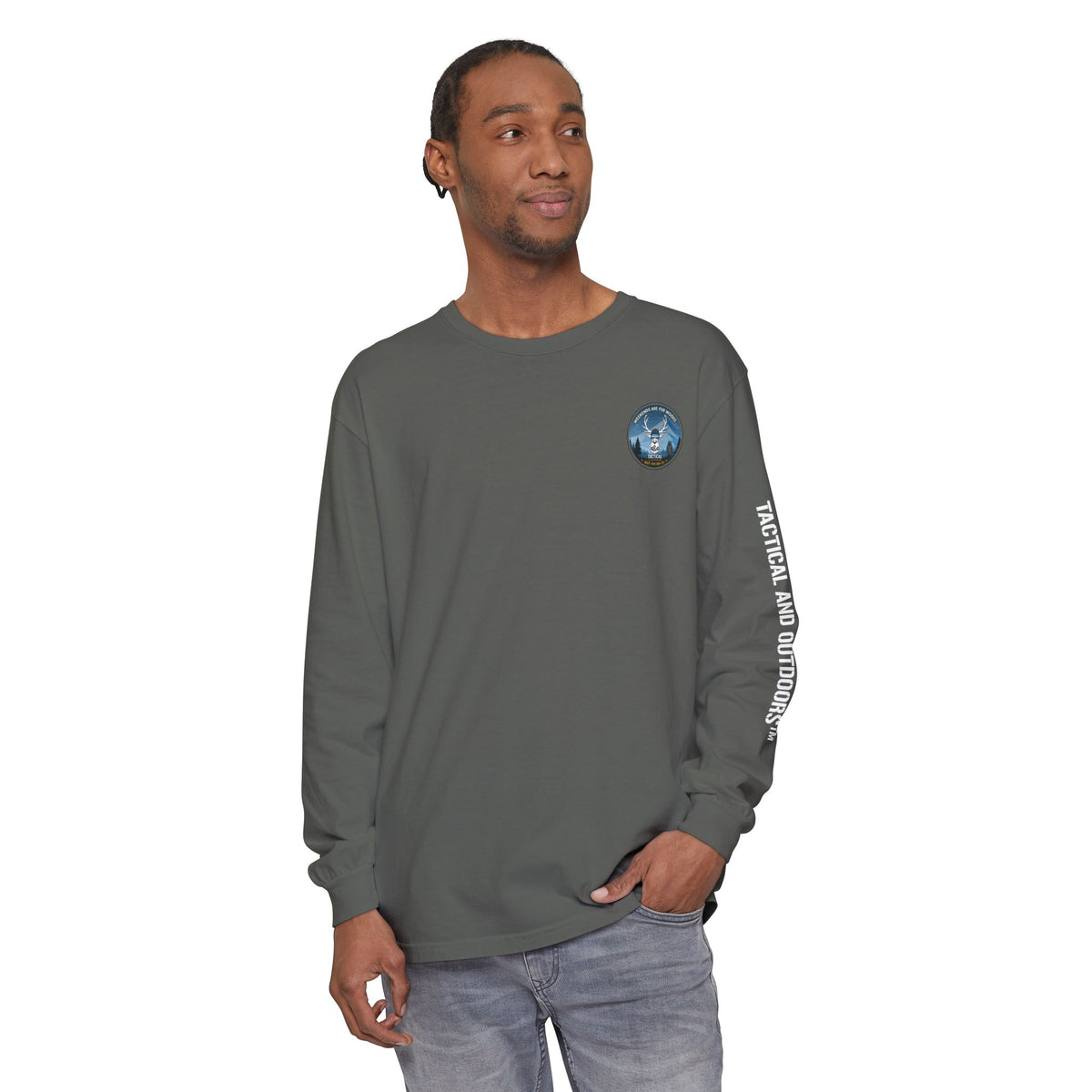 G&G Tactical Outdoors Long Sleeve Tee — Winter Camoflauge "Weekends Are for Woods Not Wifi"