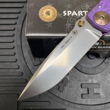 Load image into Gallery viewer, Spartan Blades Harsey Folder - PURPLE Mayan with Red Stones, Magnacut Blade, Purple ANO Hardware Knife
