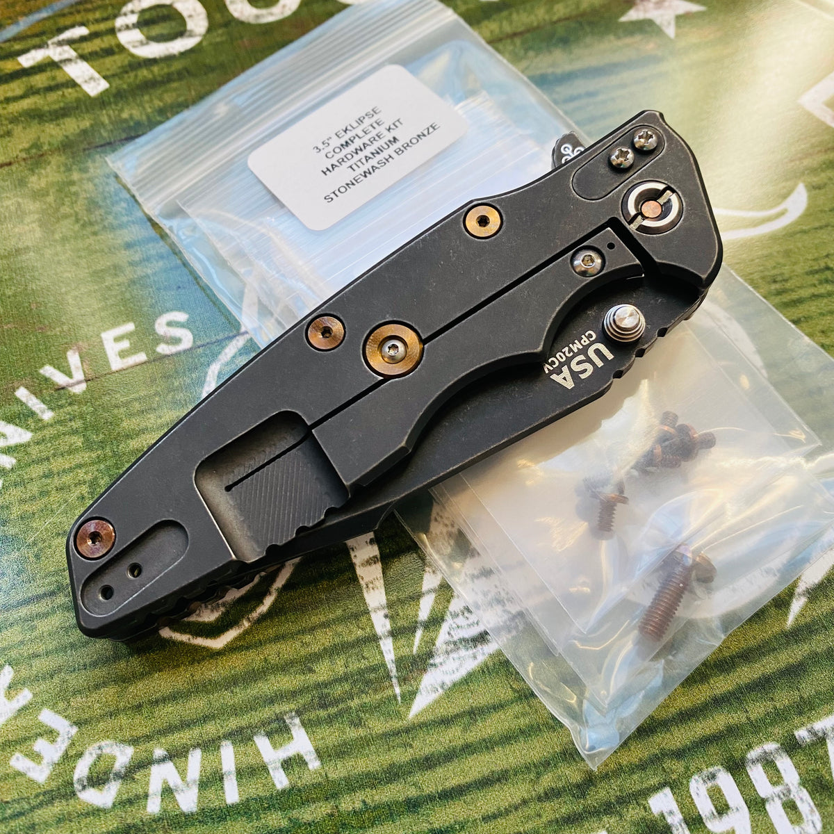 Rick Hinderer 3.5” Eklipse Complete Hardware Kit Titanium Stonewash Bronze