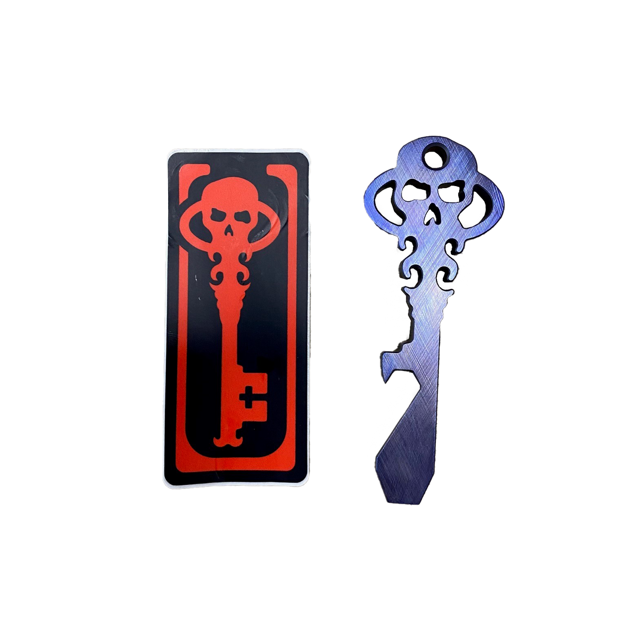 Chaves Knives Skeleton Key Tool Prybar Titanium PURPLE Crosshatch