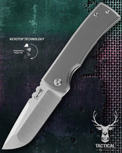 Load image into Gallery viewer, Chaves Ultramar 229 Kickstop DROP POINT Titanium 3.63&quot; Belt Satin Knife
