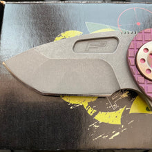 Load image into Gallery viewer, Curtiss Custom Knives F3 Compact Frame Lock, 2.5&quot; Spanto Magnacut Blasted Blade FLIPPER, Frag-Mill Pink Pattern Handles, Knife
