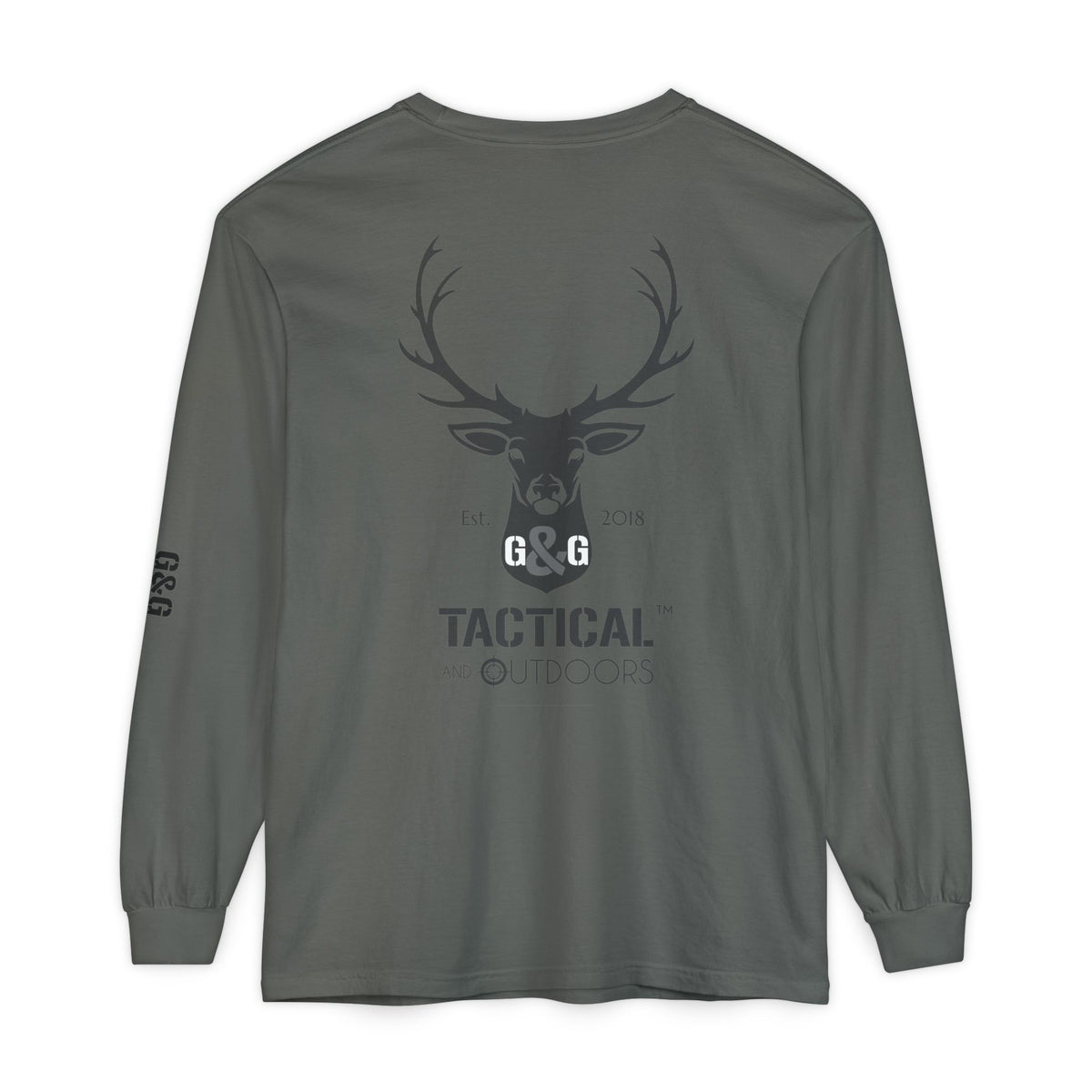 G&G Tactical Outdoors Official Long Sleeve Tee — Dark Logo Sleeve Graphic