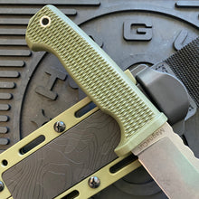 Load image into Gallery viewer, Demko FreeReign Drop Point 5&quot; MagnaCut OD Green Handle Fixed Blade Knife MADE IN USA
