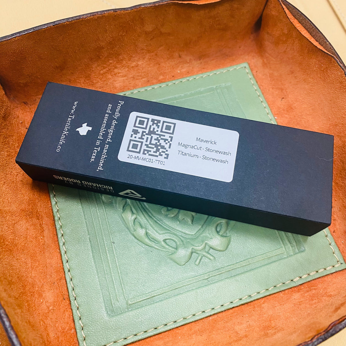 Tactile Knife Co. Maverick, 3.5" Magnacut Stonewash Blade, Titanium Handles Folding Knife