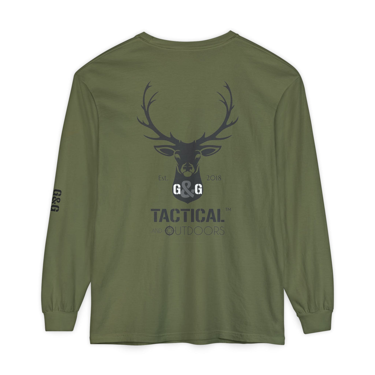 G&G Tactical Outdoors Official Long Sleeve Tee — Dark Logo Sleeve Graphic