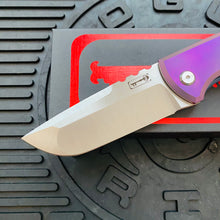 Load image into Gallery viewer, Chaves Ultramar 229 Kickstop DROP POINT Titanium 3.63&quot; Belt Satin Knife REVERSE COTTON CANDY THEME
