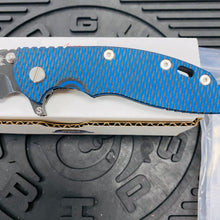 Load image into Gallery viewer, Rick Hinderer XM-18 3.5&quot; Magnacut SKINNY SLICER, Tri-Way, Battle Black, Stonewash Blue Hardware, Blue/Black G10 Folding Knife
