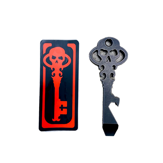 Chaves Knives Skeleton Key Tool Prybar Stonewashed D2 Black