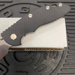 Rick Hinderer XM-18 3.5" Slicer S45VN, Non-Flipper, Tri-Way, Stonewash, Black G10 Knife