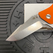 Load image into Gallery viewer, Rick Hinderer Eklipse 3.0&quot; Harpoon Spanto, Tri-Way, Stonewash, Orange G10 Folding Knife
