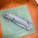 Tactile Knife Co. Maverick, 3.5" Magnacut Stonewash Blade, Titanium Handles Folding Knife