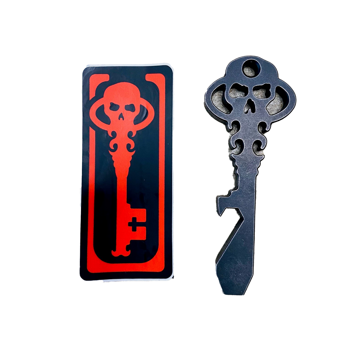 Chaves Knives Skeleton Key Tool Prybar Stonewashed D2 Black