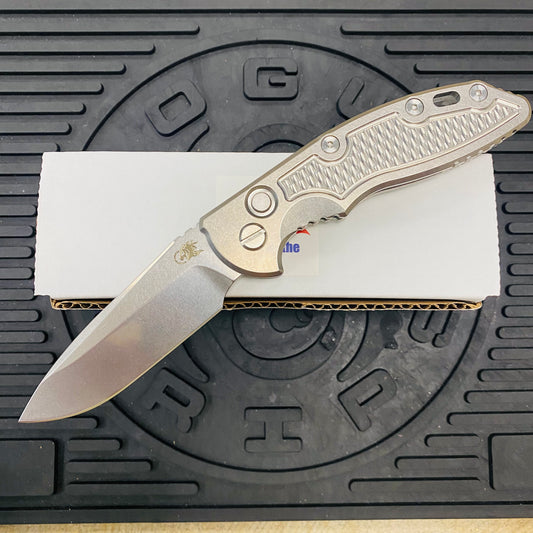 Rick Hinderer XM-18 3.5" Automatic Spearpoint, Stonewash Handles, Folding Knife