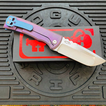 Load image into Gallery viewer, Chaves Ultramar 229 Kickstop DROP POINT Titanium 3.63&quot; Belt Satin Knife COTTON CANDY THEME
