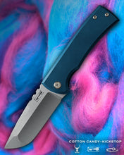 Load image into Gallery viewer, Chaves Ultramar 229 Kickstop DROP POINT Titanium 3.63&quot; Belt Satin Knife COTTON CANDY THEME
