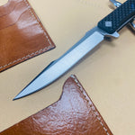 Ocaso 9HFS Solstice HARPOON Titanium, Carbon Fiber, Satin 3.5" CPM-S35VN Flipper Folding Knife