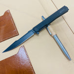 Ocaso 9HFB Solstice HARPOON Titanium, Carbon Fiber, Black PVD 3.5" CPM-S35VN Flipper Folding Knife