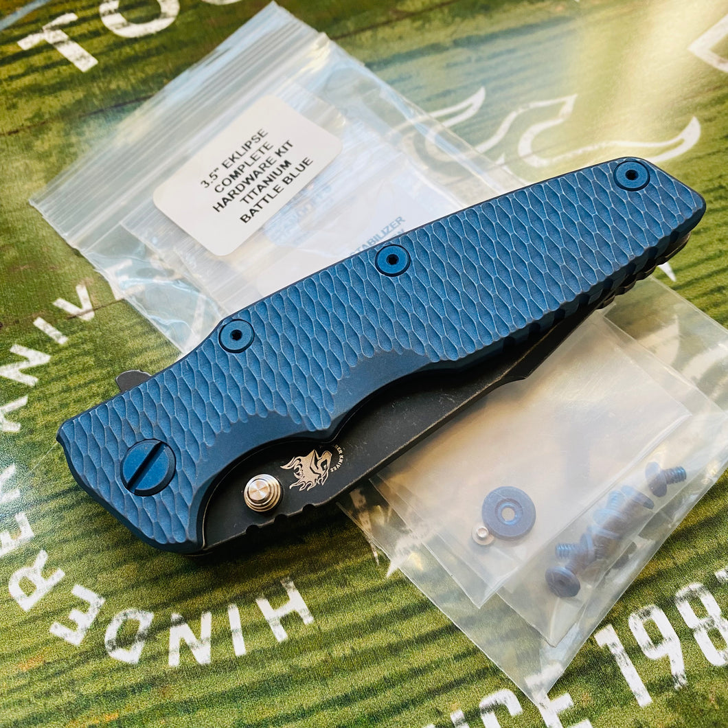 Rick Hinderer 3.5” Eklipse Complete Hardware Kit Titanium Battle Blue