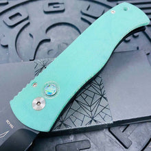 Load image into Gallery viewer, ProTech Emerson CQC-7 3.25&quot; Tanto Automatic Knife Aquamarine Handle with Mother of Pearl Push Button
