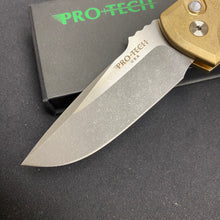 Load image into Gallery viewer, Protech LG335 Rockeye Custom Textured AL Bronze Handles, Acid Wash Blade, Mother of Pearl Button Knife
