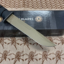 Load image into Gallery viewer, Spartan KA-Bar 7&quot; CPM MagnaCut Flat Dark Earth Fixed Blade Knife with Black Leather Sheath
