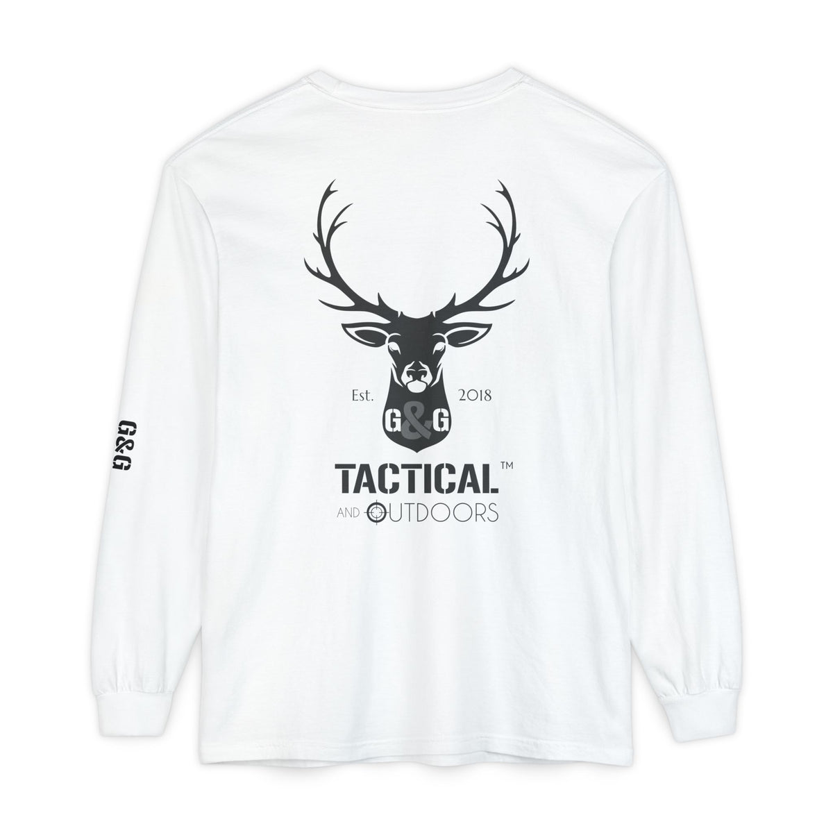 G&G Tactical Outdoors Official Long Sleeve Tee — Dark Logo Sleeve Graphic