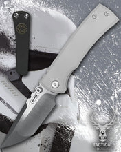 Load image into Gallery viewer, Chaves Ultramar Redencion Street Framelock 3.25&quot; TANTO M390, Titanium Handles, IMPERIAL WHITE Knife
