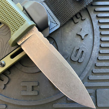 Load image into Gallery viewer, Demko FreeReign Drop Point 5&quot; MagnaCut OD Green Handle Fixed Blade Knife MADE IN USA
