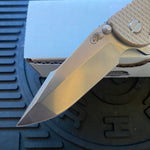 Rick Hinderer XM-18 3.5" Harpoon Spanto, Tri-Way, Stonewash Bronze, Coyote G10 Folding Knife