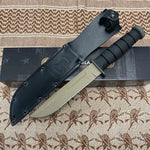 Spartan KA-Bar 7" CPM MagnaCut Flat Dark Earth Fixed Blade Knife with Black Leather Sheath SB54DEBKLTBK