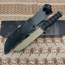 Load image into Gallery viewer, Spartan KA-Bar 7&quot; CPM MagnaCut Flat Dark Earth Fixed Blade Knife with Black Leather Sheath

