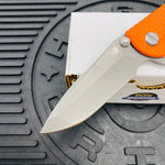 Rick Hinderer XM-18 3.0" Spanto, Tri-Way, Battle Bronze, Orange G10 Knife