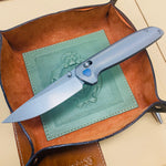 Tactile Knife Co. Maverick, 3.5" Magnacut Stonewash Blade, Titanium Handles Folding Knife
