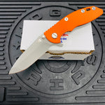 Rick Hinderer XM-18 3.0" Spanto, Tri-Way, Battle Bronze, Orange G10 Knife