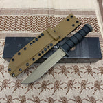 Spartan KA-Bar 7" CPM MagnaCut Flat Dark Earth Fixed Blade Knife with Kydex Tan Sheath SB54DEBKKYTN