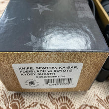 Load image into Gallery viewer, Spartan KA-Bar 7&quot; CPM MagnaCut Flat Dark Earth Fixed Blade Knife with Kydex Tan Sheath
