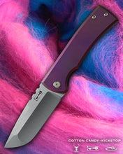 Load image into Gallery viewer, Chaves Ultramar 229 Kickstop DROP POINT Titanium 3.63&quot; Belt Satin Knife REVERSE COTTON CANDY THEME
