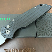 Load image into Gallery viewer, Protech TR-3 Beadblast Blade Grooved Black Handle Auto Knife
