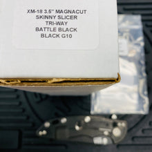 Load image into Gallery viewer, Rick Hinderer XM-18 3.5&quot; Magnacut SKINNY SLICER, Tri-Way, Battle Black, Battle Bronze Hardware, Black G10 Folding Knife
