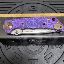 Load image into Gallery viewer, Spartan Blades Harsey Folder - PURPLE Mayan with Red Stones, Magnacut Blade, Purple ANO Hardware Knife
