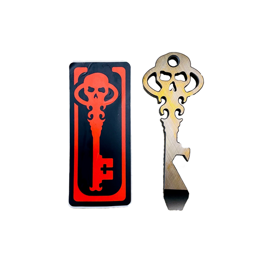 Chaves Knives Skeleton Key Tool Prybar Titanium BRONZE Crosshatch