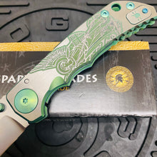 Load image into Gallery viewer, Spartan Blades Harsey Folder - GREEN Saint Michael, Magnacut Blade, Green ANO Hardware Knife
